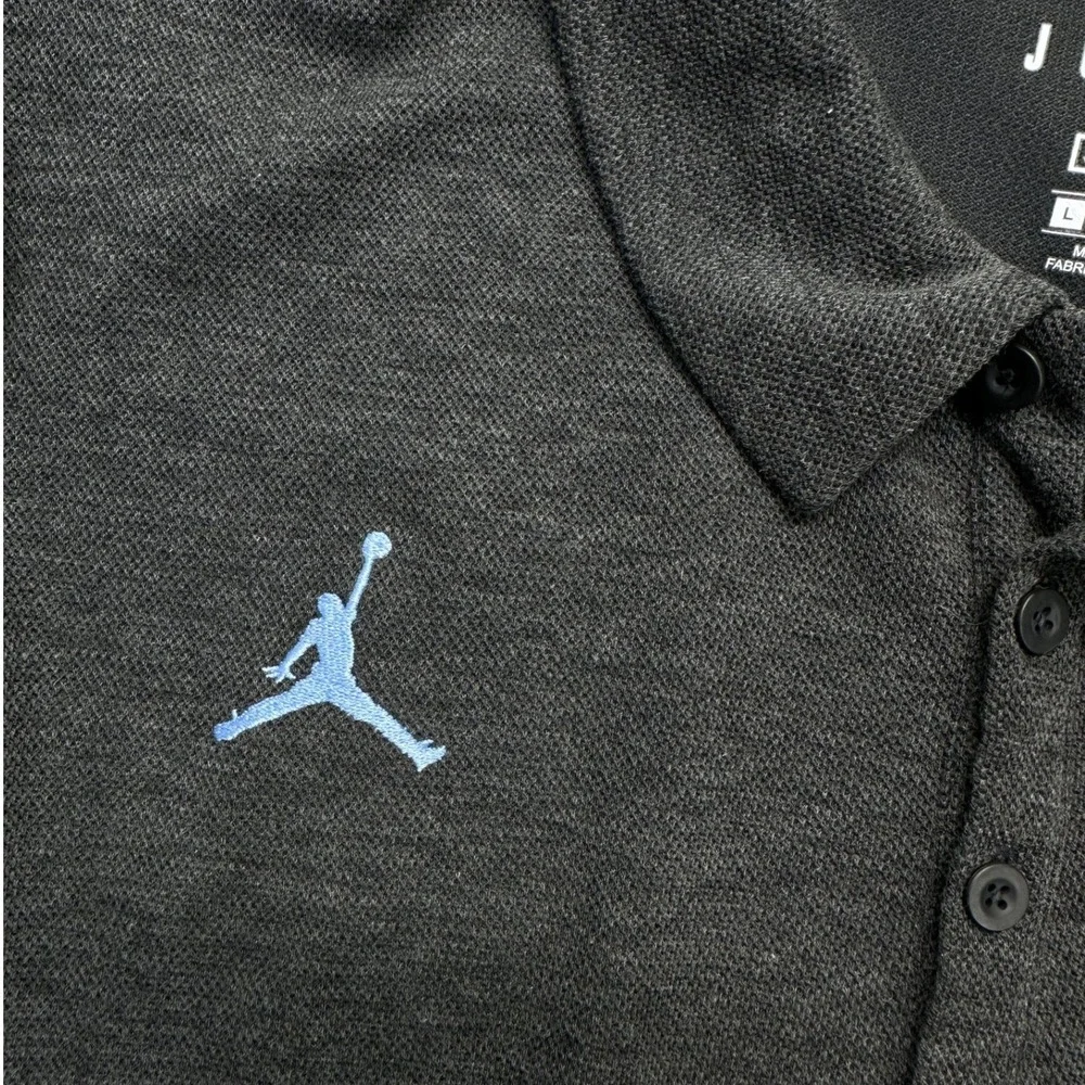 Jordan Polo Shirt Charcoal Gray UNC Tar Heels Dri-FIT / Men's Large